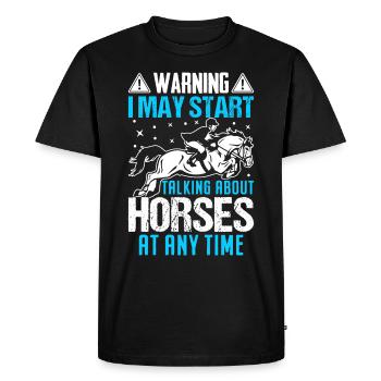 Could talk about horses - Men's Premium Organic T-Shirt - black - Front - Nico (187cm)