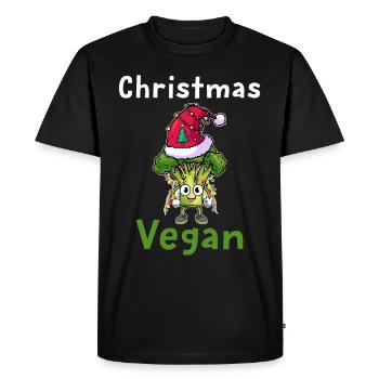Christmas Broccoli - Men's Premium Organic T-Shirt - black - Front - Nico (187cm)