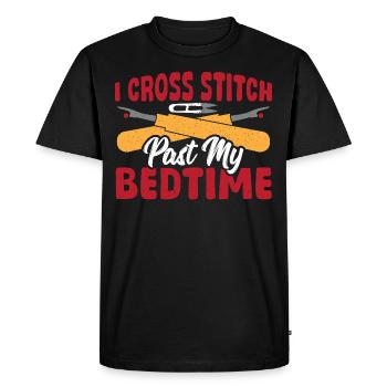 Point de croix après le coucher Point de croix - T-shirt Premium bio Homme - noir - Devant - Nico (187cm)