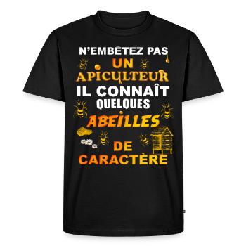Apiculteur et Abeille, Abeille à miel - T-shirt Premium bio Homme - noir - Devant - Nico (187cm)