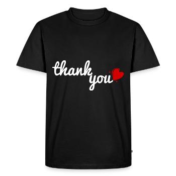 merci <3 merci coeur - T-shirt Premium bio Homme - noir - Devant - Nico (187cm)
