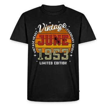 Retro 72 Jahre alter Jahrgang Juni 1953 72. Geburtstag - Männer Premium Bio T-Shirt - Schwarz - Vorne - Nico (187cm)