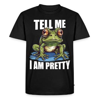 Frog Toad Funny Saying Lover Motif - Men's Premium Organic T-Shirt - black - Front - Nico (187cm)