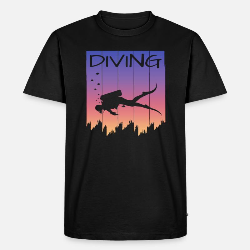 Tauchen Diving - Männer Premium Bio T-Shirt - Schwarz