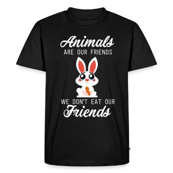 Jour végétalien végétalien végétalien doux de lapin végétal - T-shirt Premium bio Homme - noir - Devant - Nico (187cm)