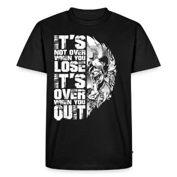 Lion Motivation Sort Abandonner Cadeau Force - T-shirt Premium bio Homme - noir - Devant - Nico (187cm)