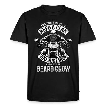 Motorcycle Motorcycle Biker Barbe idée cadeau - T-shirt Premium bio Homme - noir - Devant - Nico (187cm)