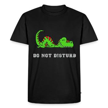 Dino Ne pas déranger Sommeil T-Trex Fatigué - T-shirt Premium bio Homme - noir - Devant - Nico (187cm)
