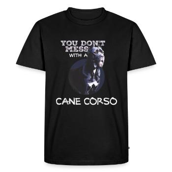 Cane Corso Attention Dog Moloss Gift - Men's Premium Organic T-Shirt - black - Front - Nico (187cm)