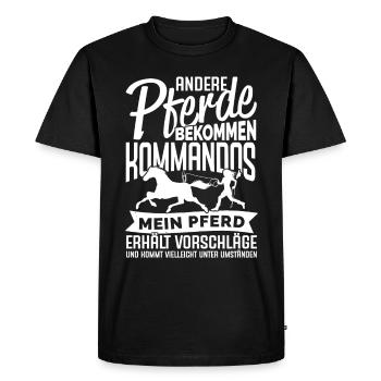 Chevaux Chevaux Dictons Équitation Dressage Cavalier - T-shirt Premium bio Homme - noir - Devant - Nico (187cm)