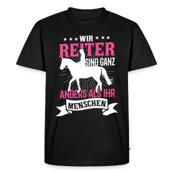 Équitation Cheval Sort Équestres Reitschule - T-shirt Premium bio Homme - noir - Devant - Nico (187cm)