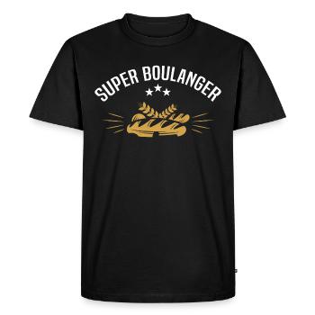 super boulanger métier boulanger. Humour boulanger - T-shirt Premium bio Homme - noir - Devant - Nico (187cm)