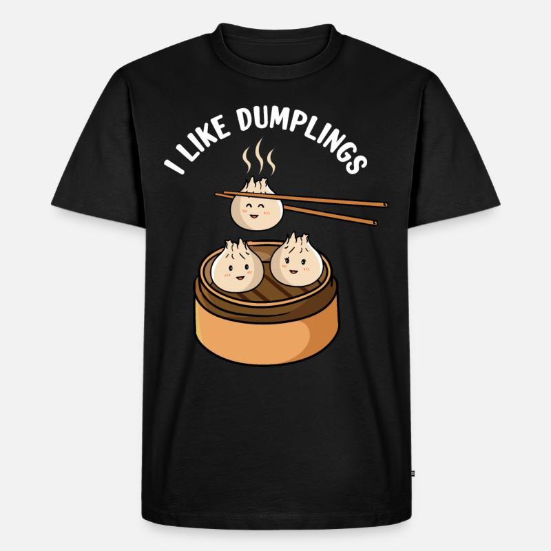 Dumplings Dim Sum - Männer Premium Bio T-Shirt - Schwarz