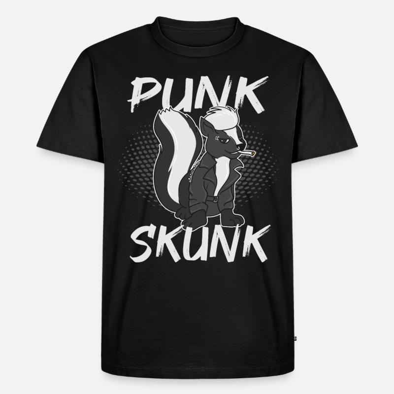 Punk Stinktier - Männer Premium Bio T-Shirt - Schwarz