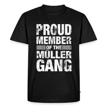 Müller Stolz Team Family Gift - Men's Premium Organic T-Shirt - black - Front - Nico (187cm)