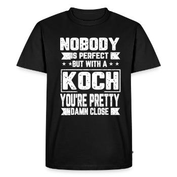 Chef Personne n’est parfait Cadeau - T-shirt Premium bio Homme - noir - Devant - Nico (187cm)