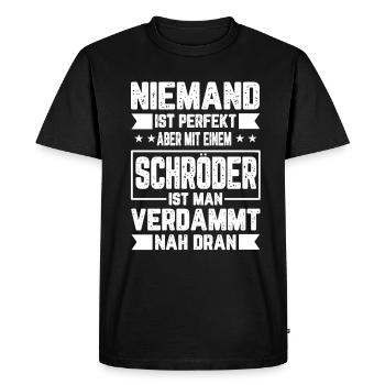 Schröder Nobody is Perfect Gift - Men's Premium Organic T-Shirt - black - Front - Nico (187cm)