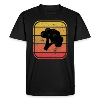 Broccoli Vegan Lover Retro Healthy Gift idea - Men's Premium Organic T-Shirt - black - Front - Nico (187cm)