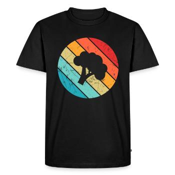 Broccoli Vegan Lover Retro Healthy Gift idea - Men's Premium Organic T-Shirt - black - Front - Nico (187cm)