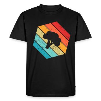 Broccoli Vegan Lover Retro Healthy Gift idea - Men's Premium Organic T-Shirt - black - Front - Nico (187cm)