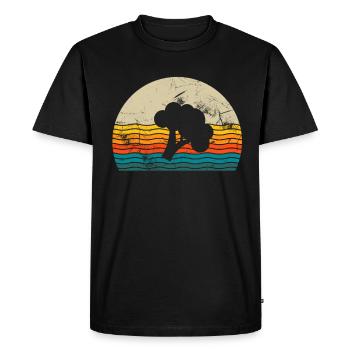 Broccoli Vegan Lover Retro Healthy Gift idea - Men's Premium Organic T-Shirt - black - Front - Nico (187cm)