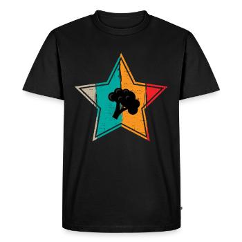 Broccoli Vegan Lover Retro Healthy Gift idea - Men's Premium Organic T-Shirt - black - Front - Nico (187cm)