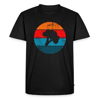 Broccoli Vegan Lover Retro Healthy Gift idea - Men's Premium Organic T-Shirt - black - Front - Nico (187cm)
