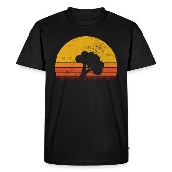 Broccoli Vegan Lover Retro Healthy Gift idea - Men's Premium Organic T-Shirt - black - Front - Nico (187cm)