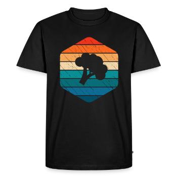 Broccoli Vegan Lover Retro Healthy Gift idea - Men's Premium Organic T-Shirt - black - Front - Nico (187cm)