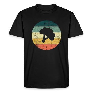 Broccoli Vegan Lover Retro Healthy Gift idea - Men's Premium Organic T-Shirt - black - Front - Nico (187cm)