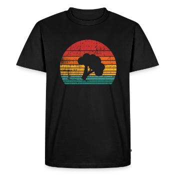 Broccoli Vegan Lover Retro Healthy Gift idea - Men's Premium Organic T-Shirt - black - Front - Nico (187cm)