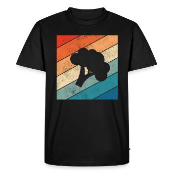 Broccoli Vegan Lover Retro Healthy Gift idea - Men's Premium Organic T-Shirt - black - Front - Nico (187cm)