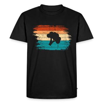 Broccoli Vegan Lover Retro Healthy Gift idea - Men's Premium Organic T-Shirt - black - Front - Nico (187cm)