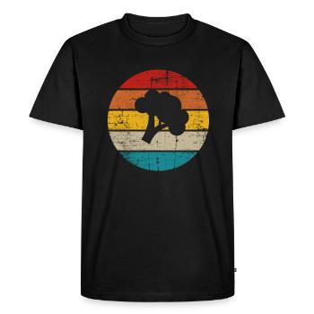 Broccoli Vegan Lover Retro Healthy Gift idea - Men's Premium Organic T-Shirt - black - Front - Nico (187cm)