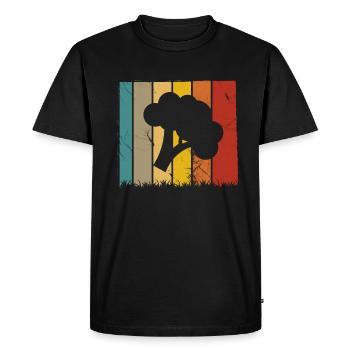 Broccoli Vegan Lover Retro Healthy Gift idea - Men's Premium Organic T-Shirt - black - Front - Nico (187cm)