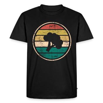 Broccoli Vegan Lover Retro Healthy Gift idea - Men's Premium Organic T-Shirt - black - Front - Nico (187cm)