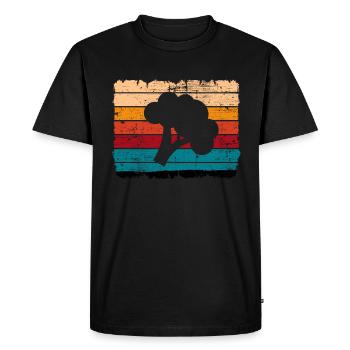 Broccoli Vegan Lover Retro Healthy Gift idea - Men's Premium Organic T-Shirt - black - Front - Nico (187cm)