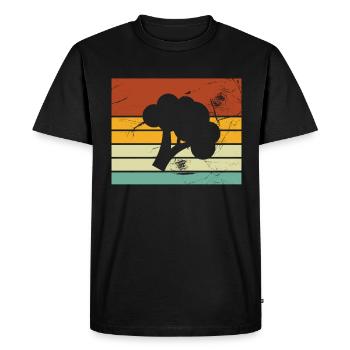 Brocoli Vegan Lover Retro Healthy Idée cadeau - T-shirt Premium bio Homme - noir - Devant - Nico (187cm)