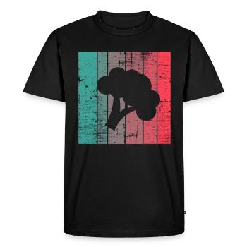 Broccoli Vegan Lover Retro Healthy Gift idea - Men's Premium Organic T-Shirt - black - Front - Nico (187cm)