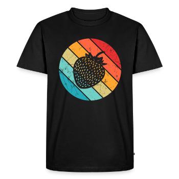 Strawberry Fruit Lover Retro Healthy Gift idea - Men's Premium Organic T-Shirt - black - Front - Nico (187cm)
