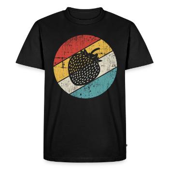 Strawberry Fruit Lover Retro Healthy Gift idea - Men's Premium Organic T-Shirt - black - Front - Nico (187cm)