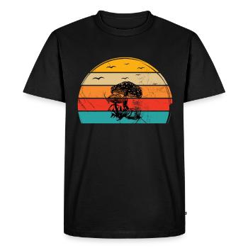 Mushroom Fungal Lover Retro Fungi Forest Gift idea - Men's Premium Organic T-Shirt - black - Front - Nico (187cm)