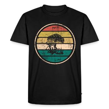Mushroom Fungal Lover Retro Fungi Forest Gift idea - Men's Premium Organic T-Shirt - black - Front - Nico (187cm)