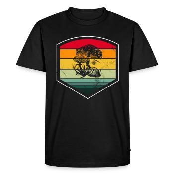 Mushroom Fungal Lover Retro Fungi Forest Gift idea - Men's Premium Organic T-Shirt - black - Front - Nico (187cm)