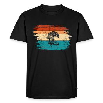 Mushroom Fungal Lover Retro Fungi Forest Gift idea - Men's Premium Organic T-Shirt - black - Front - Nico (187cm)