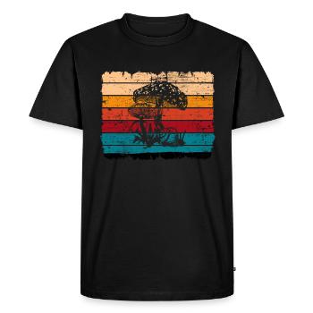 Mushroom Fungal Lover Retro Fungi Forest Gift idea - Men's Premium Organic T-Shirt - black - Front - Nico (187cm)