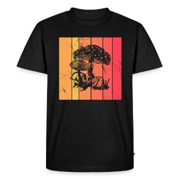 Mushroom Fungal Lover Retro Fungi Forest Gift idea - Men's Premium Organic T-Shirt - black - Front - Nico (187cm)