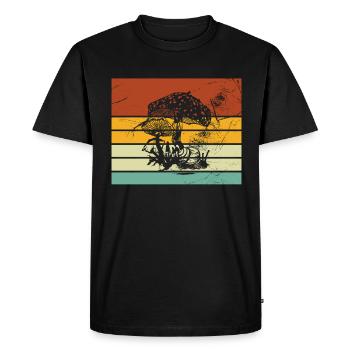 Mushroom Fungal Lover Retro Fungi Forest Gift idea - Men's Premium Organic T-Shirt - black - Front - Nico (187cm)
