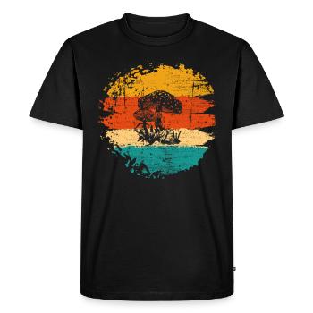 Mushroom Fungal Lover Retro Fungi Forest Gift idea - Men's Premium Organic T-Shirt - black - Front - Nico (187cm)