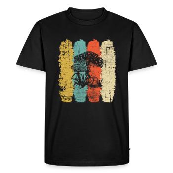 Mushroom Fungal Lover Retro Fungi Forest Gift idea - Men's Premium Organic T-Shirt - black - Front - Nico (187cm)